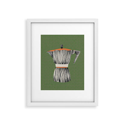 Zebra Moka in Olive Framed Art Print Gallery Image 23