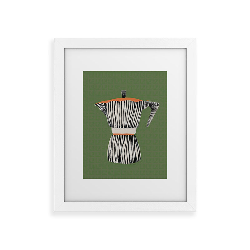 Zebra Moka in Olive Framed Art Print Gallery Image 51