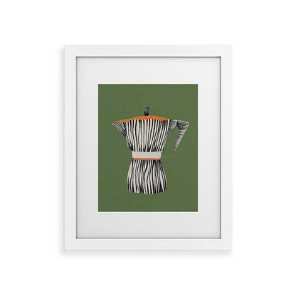 Zebra Moka in Olive Framed Art Print Gallery Image 51