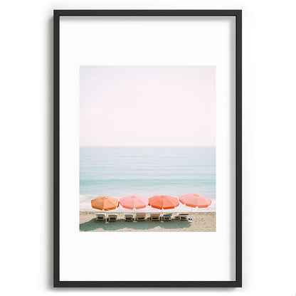 Beach Umbrella Pastel Minimalist AI Photography Framed Art Print Gallery Image 62