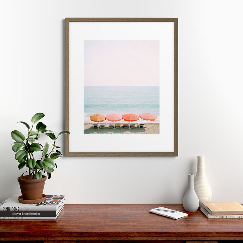 Beach Umbrella Pastel Minimalist AI Photography Framed Art Print Gallery Image 42