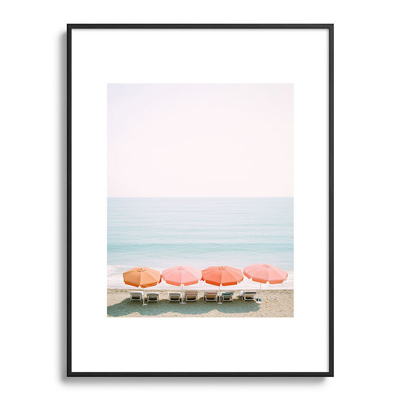 Beach Umbrella Pastel Minimalist AI Photography Framed Art Print Gallery Image 84