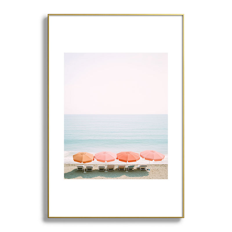 Beach Umbrella Pastel Minimalist AI Photography Framed Art Print Gallery Image 94