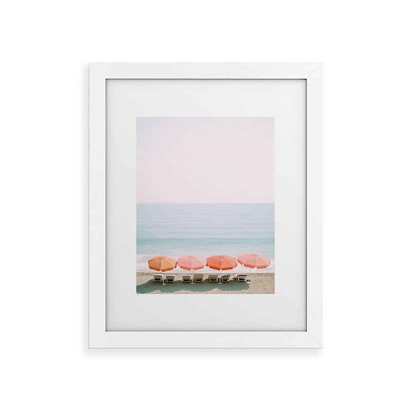 Beach Umbrella Pastel Minimalist AI Photography Framed Art Print Gallery Image 50