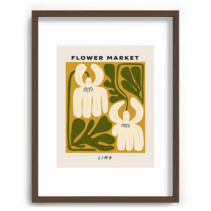 Flower Market Lima, Retro Eclectic Floral Print Framed Art Print Gallery Image 67