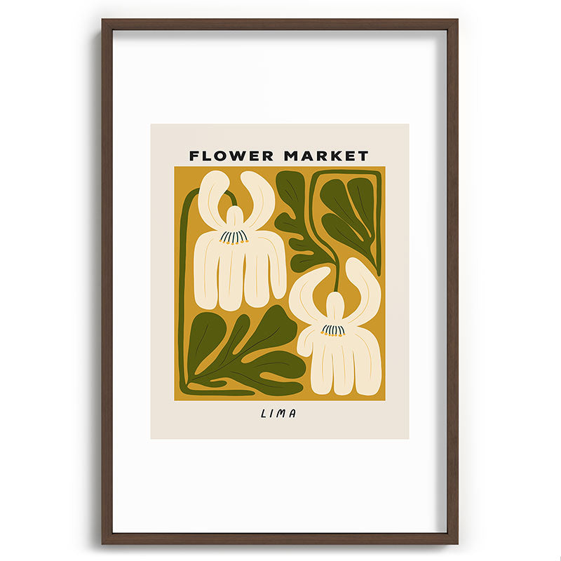 Flower Market Lima, Retro Eclectic Floral Print Framed Art Print Gallery Image 68