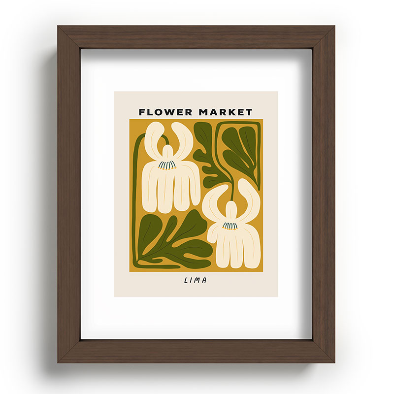 Flower Market Lima, Retro Eclectic Floral Print Framed Art Print Gallery Image 63