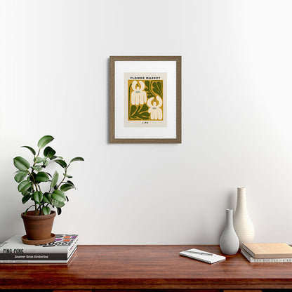 Flower Market Lima, Retro Eclectic Floral Print Framed Art Print Gallery Image 39