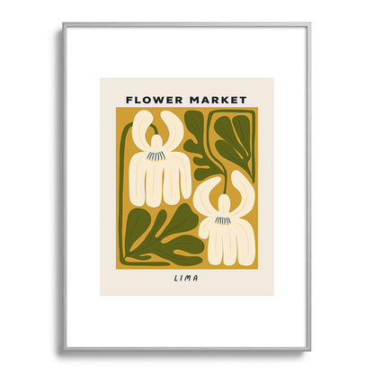 Flower Market Lima, Retro Eclectic Floral Print Framed Art Print Gallery Image 98