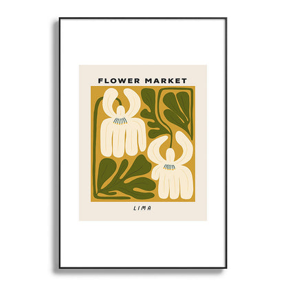 Flower Market Lima, Retro Eclectic Floral Print Framed Art Print Gallery Image 87
