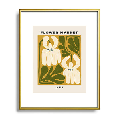 Flower Market Lima, Retro Eclectic Floral Print Framed Art Print Gallery Image 88