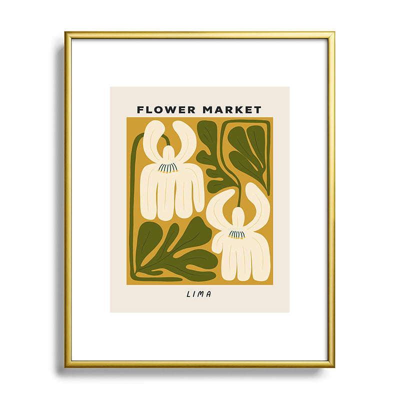 Flower Market Lima, Retro Eclectic Floral Print Framed Art Print Gallery Image 89