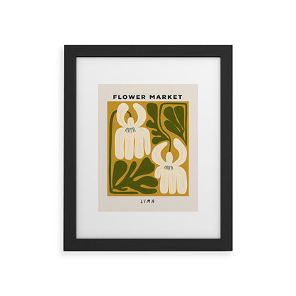 Flower Market Lima, Retro Eclectic Floral Print Framed Art Print Gallery Image 33
