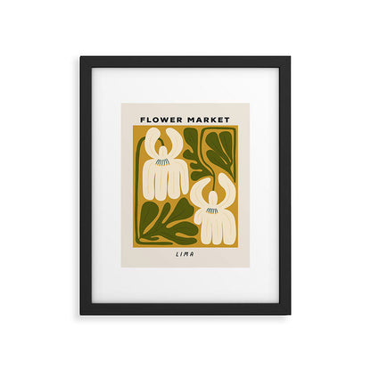 Flower Market Lima, Retro Eclectic Floral Print Framed Art Print Gallery Image 2