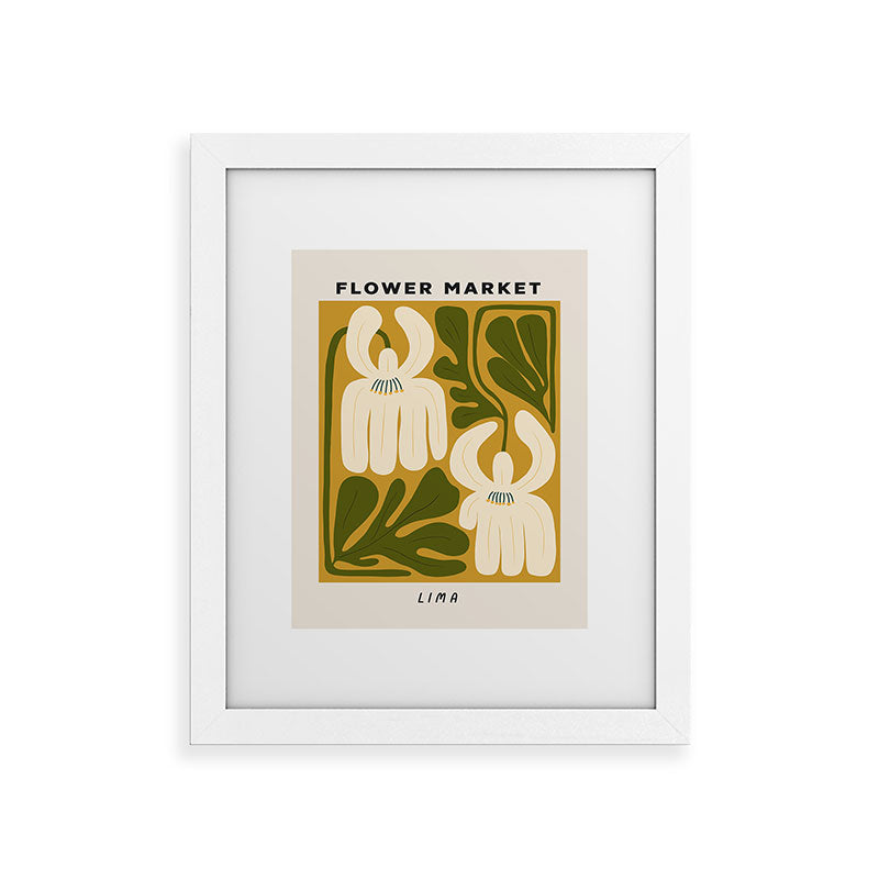 Flower Market Lima, Retro Eclectic Floral Print Framed Art Print Gallery Image 55
