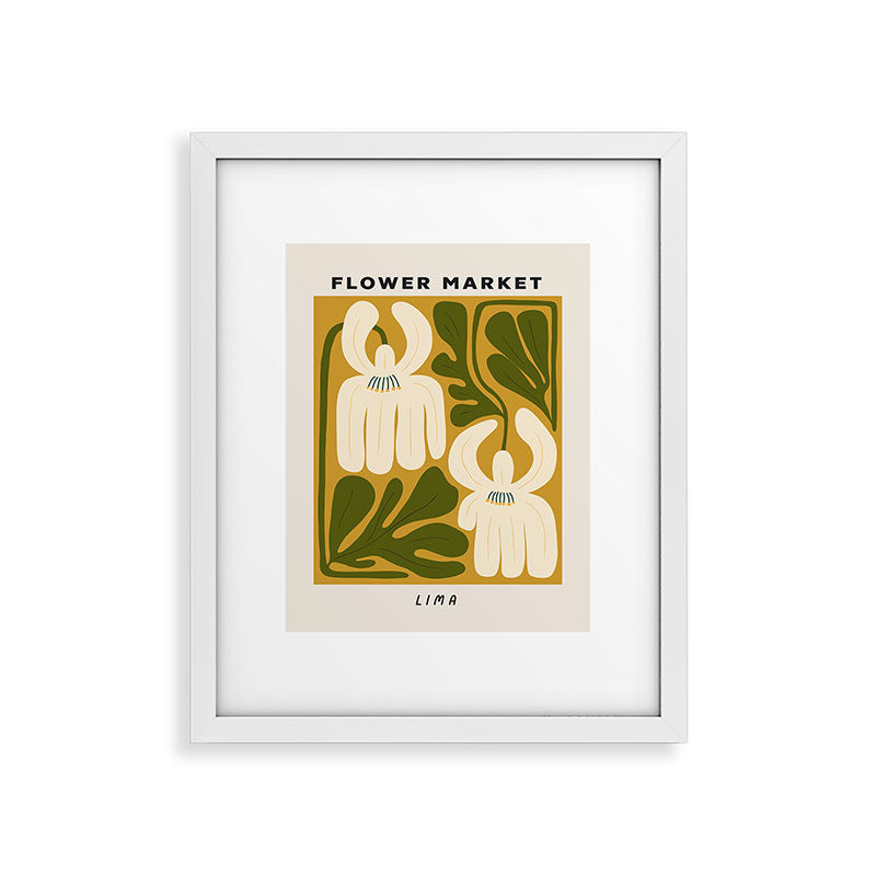 Flower Market Lima, Retro Eclectic Floral Print Framed Art Print Gallery Image 26