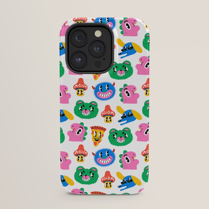 Funny retro cartoon character mascot pattern iPhone Case Gallery Image 31