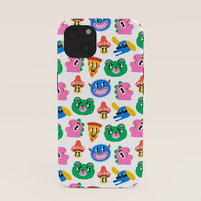 Funny retro cartoon character mascot pattern iPhone Case Gallery Image 37