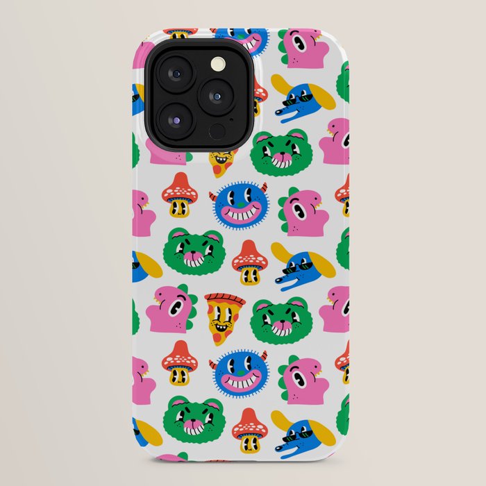 Funny retro cartoon character mascot pattern iPhone Case Gallery Image 24