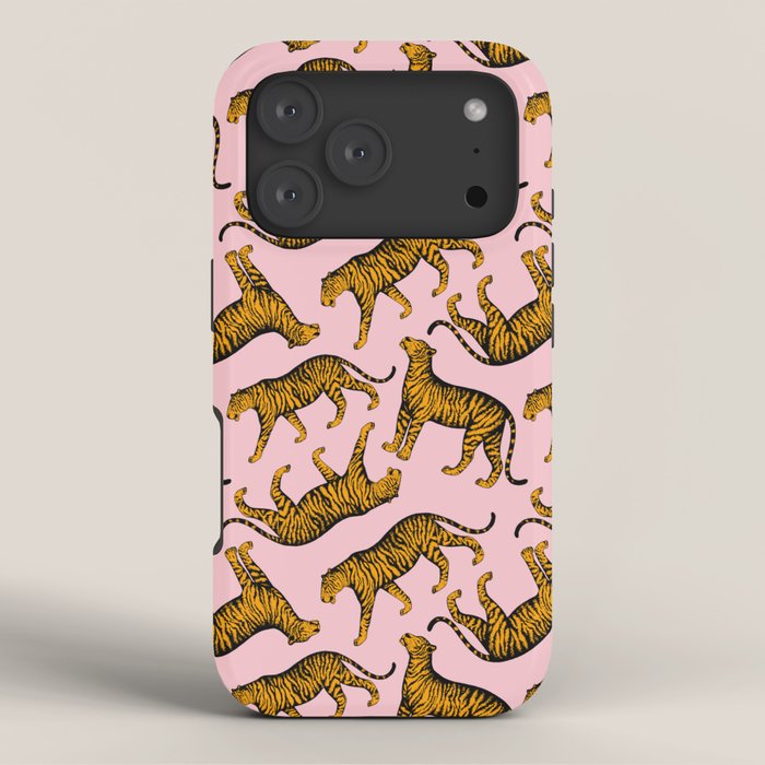 Tigers (Pink and Marigold) iPhone Case Gallery Image 3