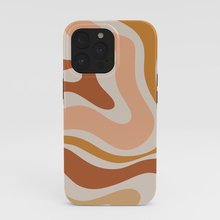 Modern Retro Liquid Swirl Abstract Square in Terracotta Earth Tones iPhone Case Gallery Image 39