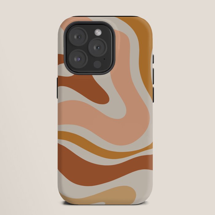 Modern Retro Liquid Swirl Abstract Square in Terracotta Earth Tones iPhone Case Gallery Image 11