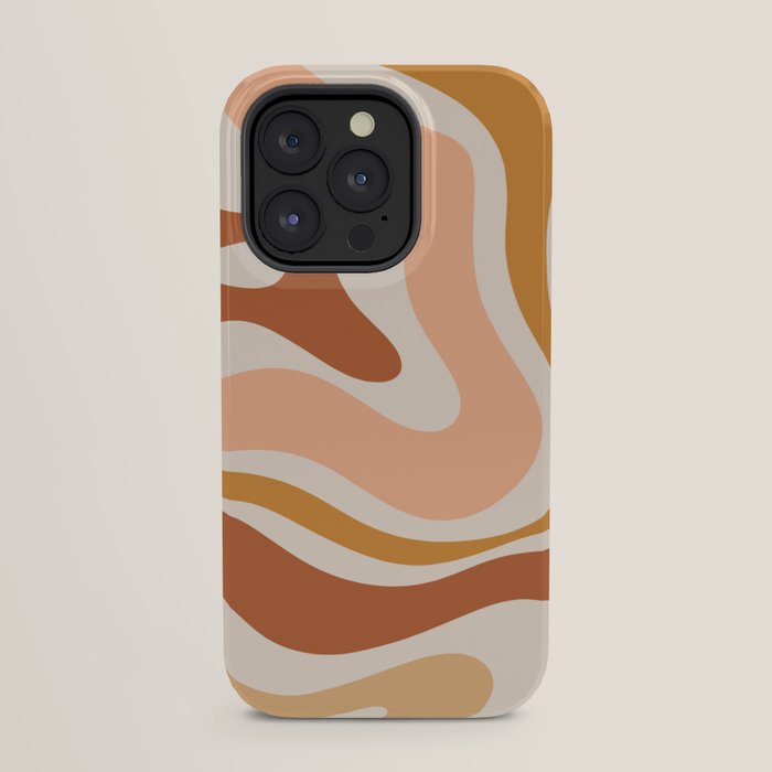 Modern Retro Liquid Swirl Abstract Square in Terracotta Earth Tones iPhone Case Gallery Image 23