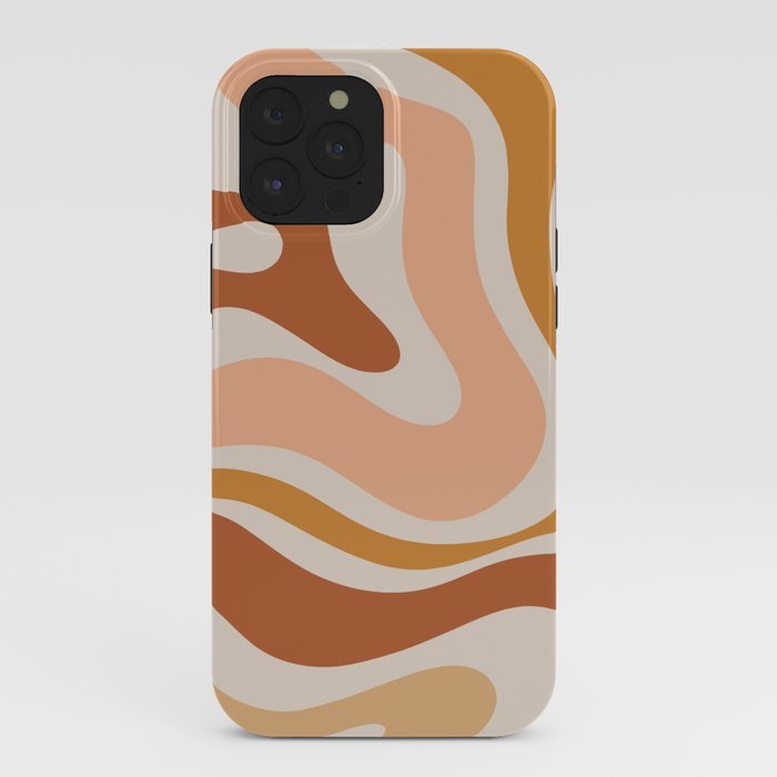 Modern Retro Liquid Swirl Abstract Square in Terracotta Earth Tones iPhone Case Gallery Image 40