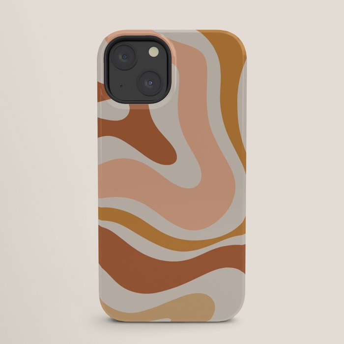Modern Retro Liquid Swirl Abstract Square in Terracotta Earth Tones iPhone Case Gallery Image 25