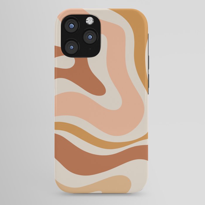Modern Retro Liquid Swirl Abstract Square in Terracotta Earth Tones iPhone Case Gallery Image 44