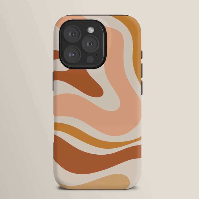 Modern Retro Liquid Swirl Abstract Square in Terracotta Earth Tones iPhone Case Gallery Image 15