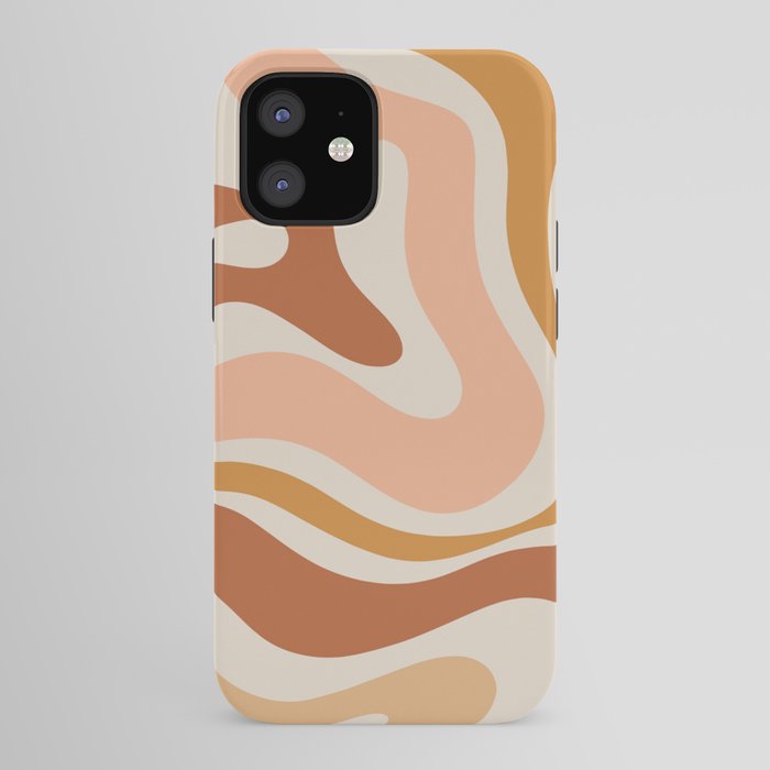 Modern Retro Liquid Swirl Abstract Square in Terracotta Earth Tones iPhone Case Gallery Image 41