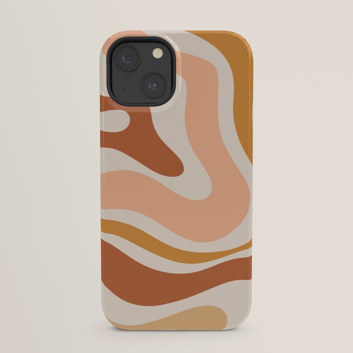 Modern Retro Liquid Swirl Abstract Square in Terracotta Earth Tones iPhone Case Gallery Image 21