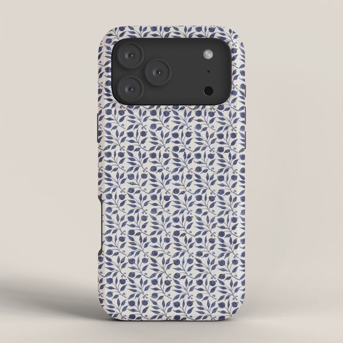 William Morris Vintage Rosehip Indigo Blue iPhone Case Gallery Image 4