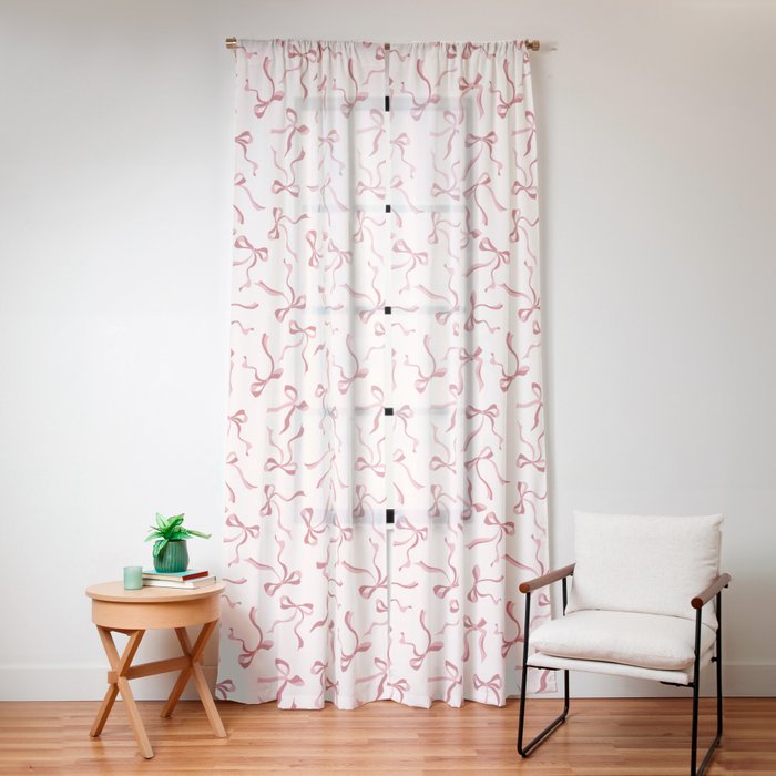 Coquette Pink Bows Window Curtain Gallery Image 12