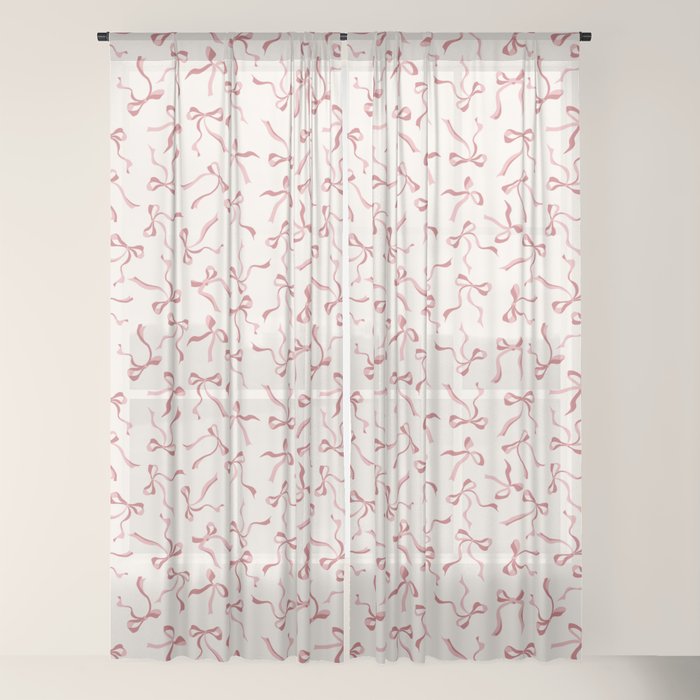 Coquette Pink Bows Window Curtain Gallery Image 18