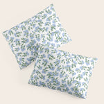 Hydrangea blue flowers, botanicals, blue and white floral Pillow Sham Gallery Image 1