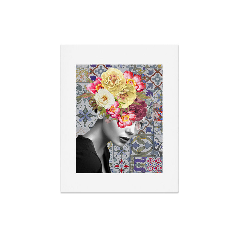 collage art-girl with flowers Art Print Gallery Image 7