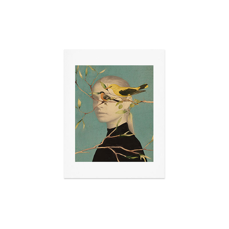 Woman and Birds Art Print Gallery Image 3