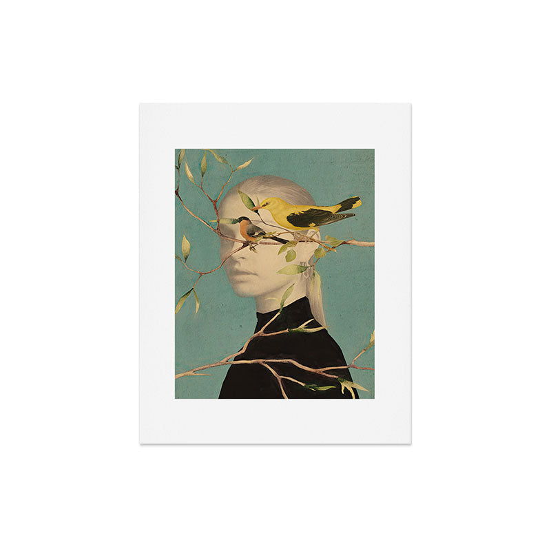 Woman and Birds Art Print Gallery Image 4