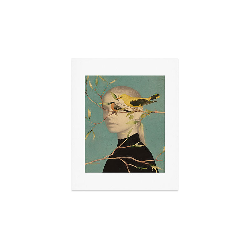 Woman and Birds Art Print Gallery Image 1
