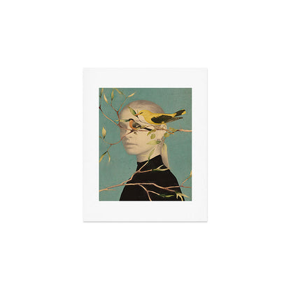 Woman and Birds Art Print Gallery Image 1