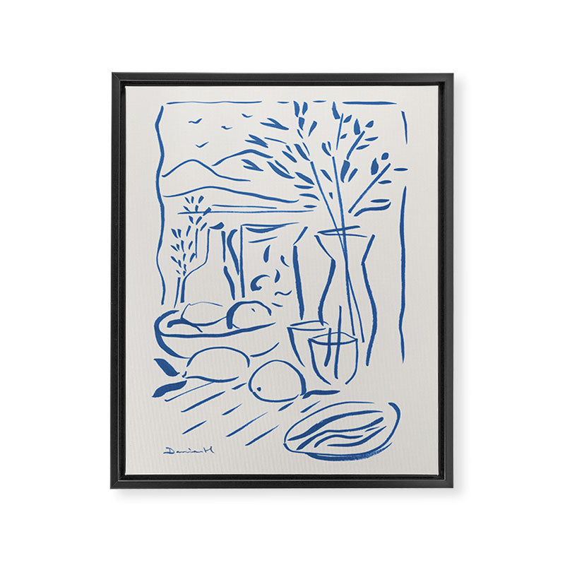 Mediterranean View Framed Canvas Print Gallery Image 1