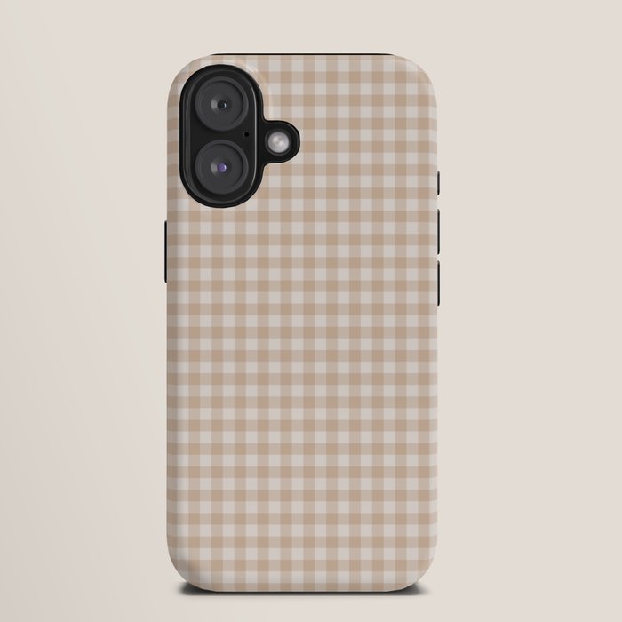 Gingham Plaid Pattern - Warm Neutral Tan iPhone Case Gallery Image 9