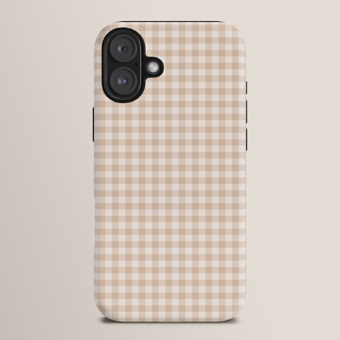 Gingham Plaid Pattern - Warm Neutral Tan iPhone Case Gallery Image 14