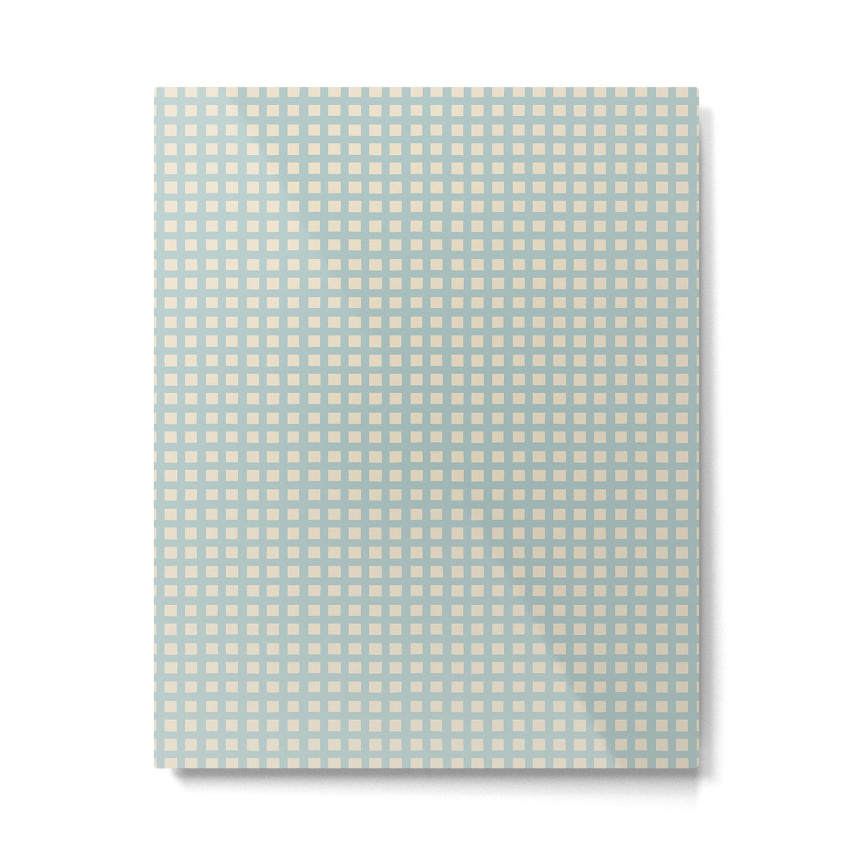 Blue geometric gingham grid art pattern Metal Print Gallery Image 1