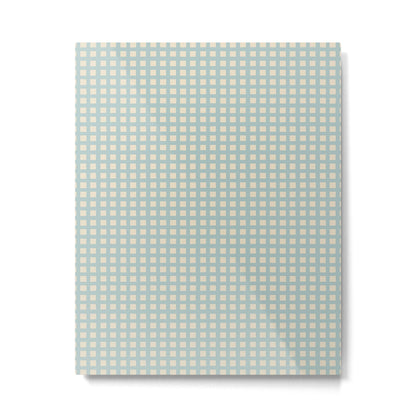 Blue geometric gingham grid art pattern Metal Print Gallery Image 2