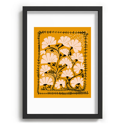 Ever blooming good vibes mustard yellow Framed Art Print Gallery Image 59