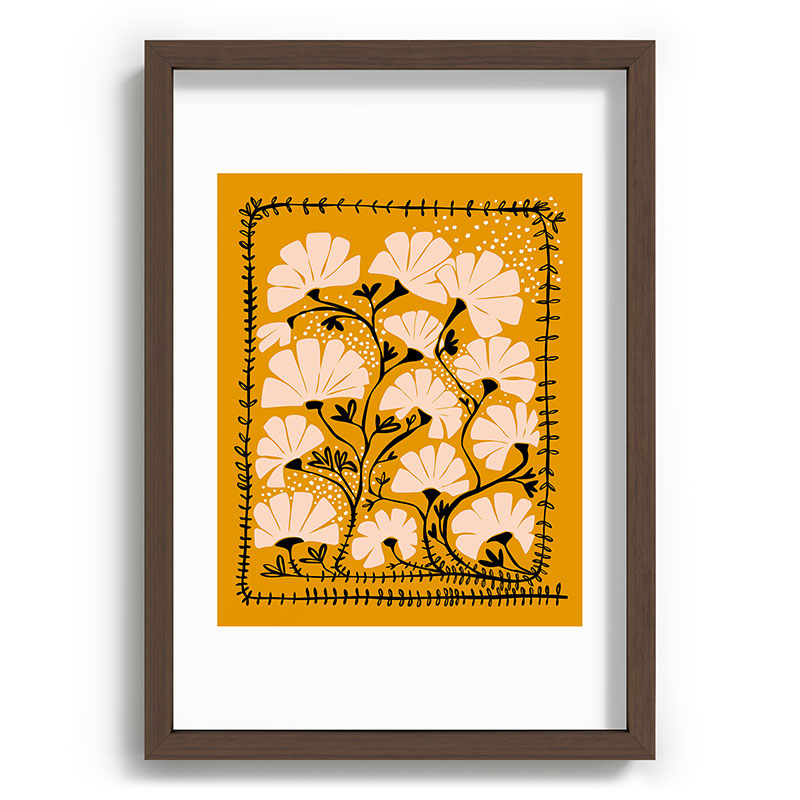 Ever blooming good vibes mustard yellow Framed Art Print Gallery Image 65