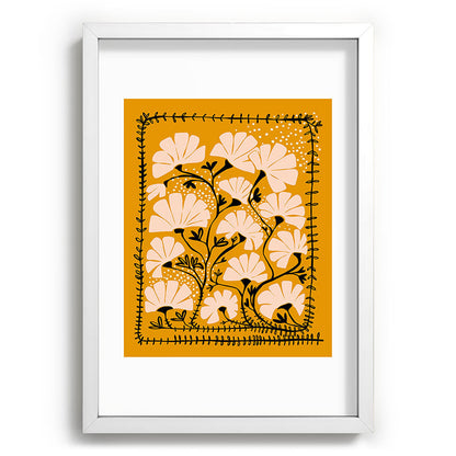 Ever blooming good vibes mustard yellow Framed Art Print Gallery Image 77
